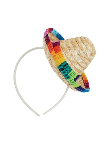 Sombrero straw mini hat - straw, on