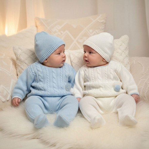 Baby boy knitted outfit - boy, pce